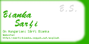 bianka sarfi business card